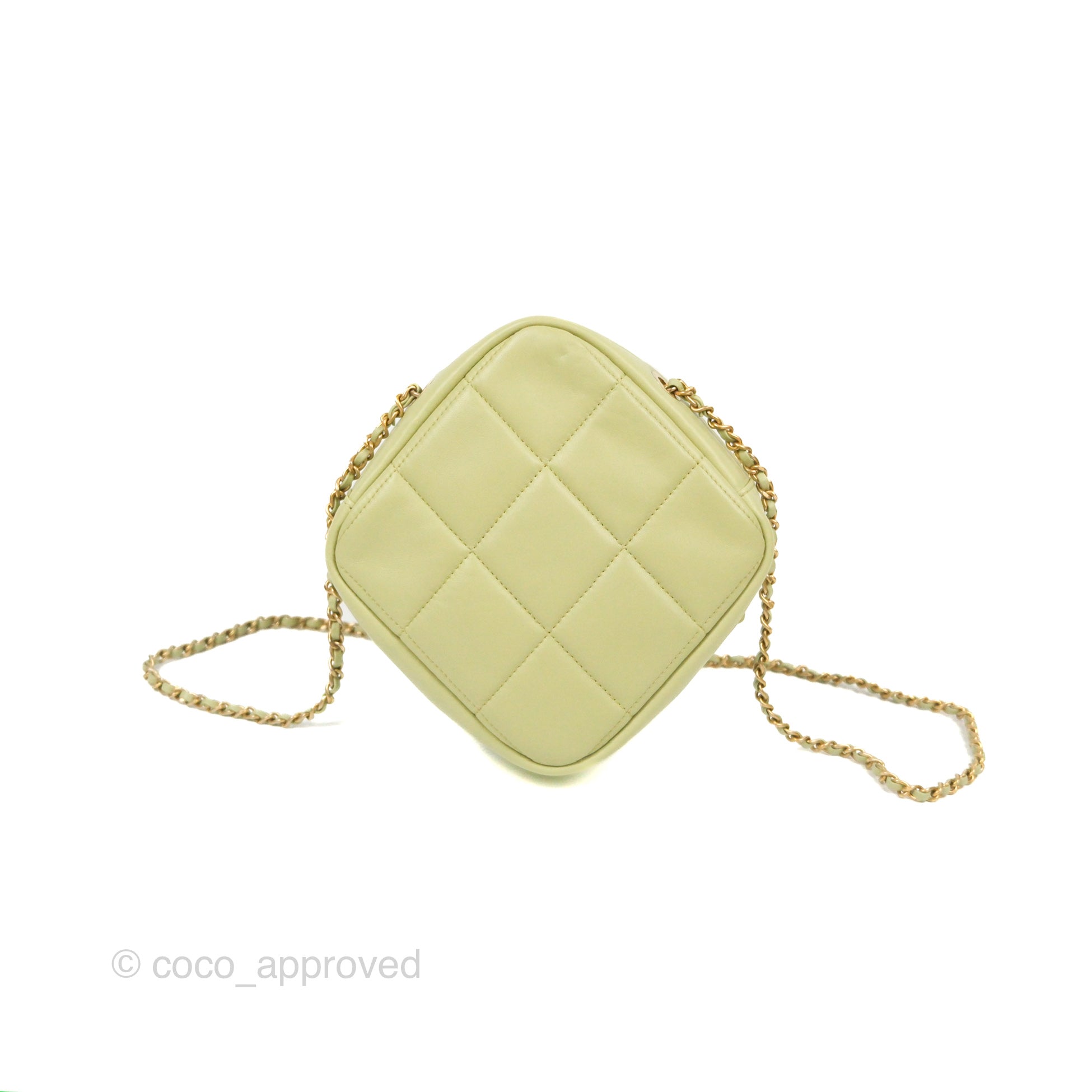 CHANEL Lambskin Quilted Small Duma Drawstring Backpack Green