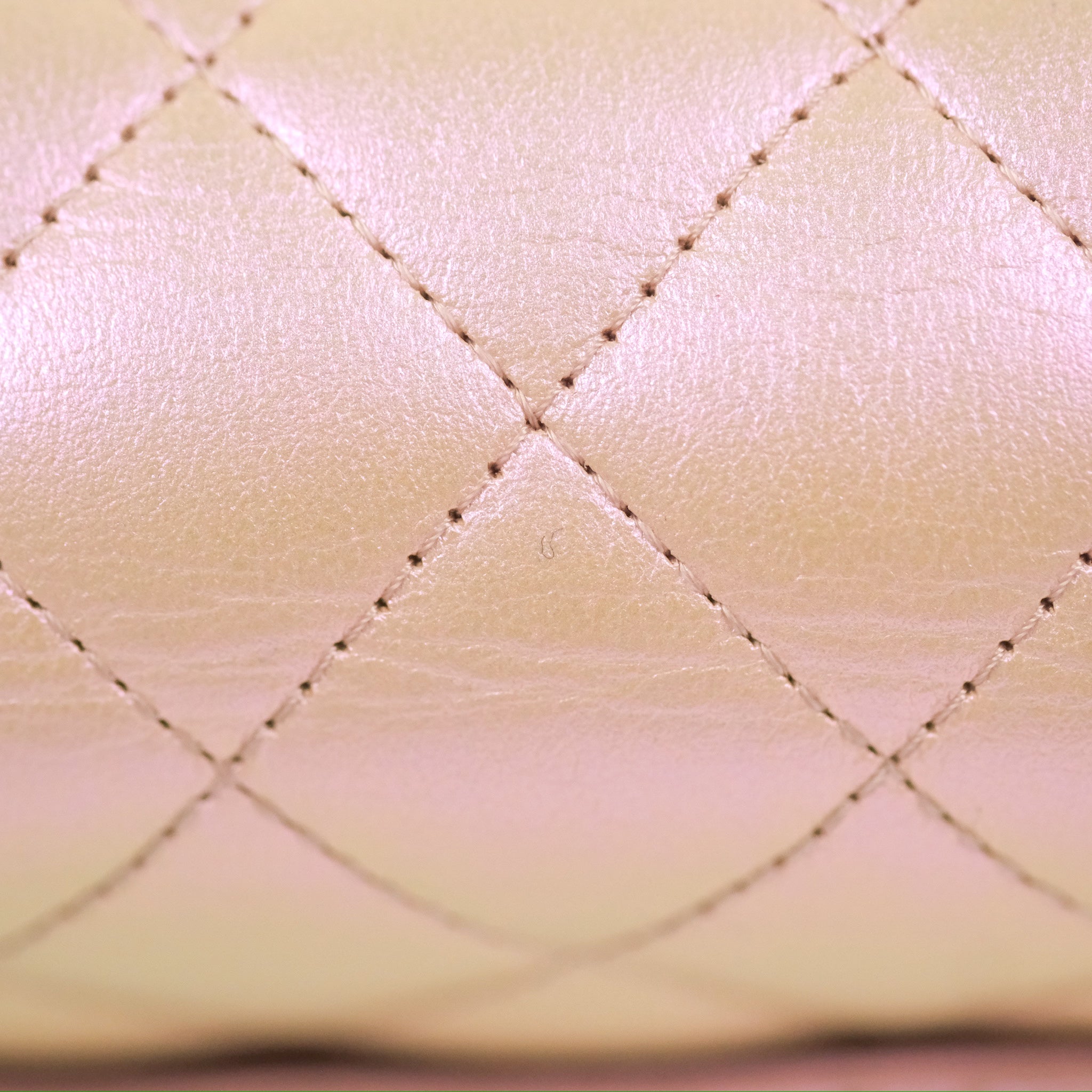 Chanel Quilted Mini Rectangular Iridescent Pink Calfskin Silver