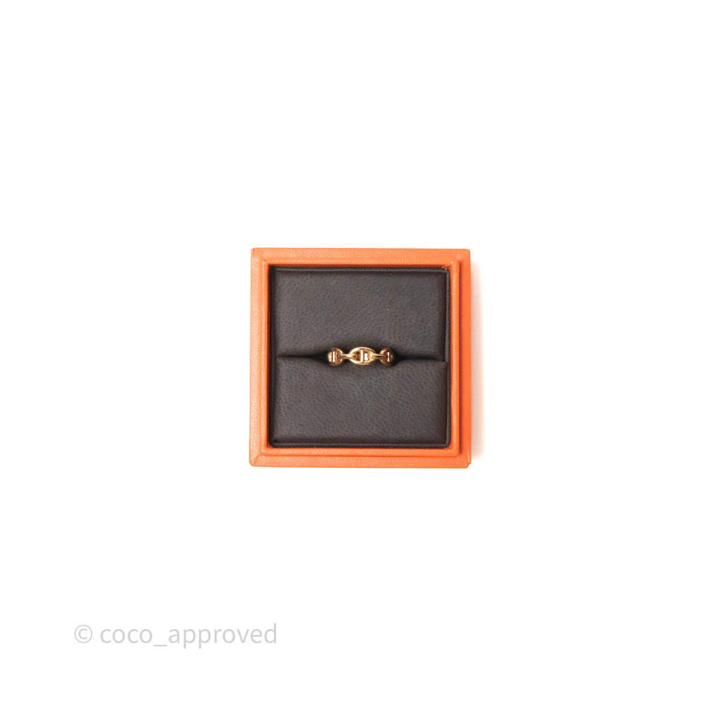 Hermès Chaine d'Ancre Enchainee Band Ring PM Rose Gold 55