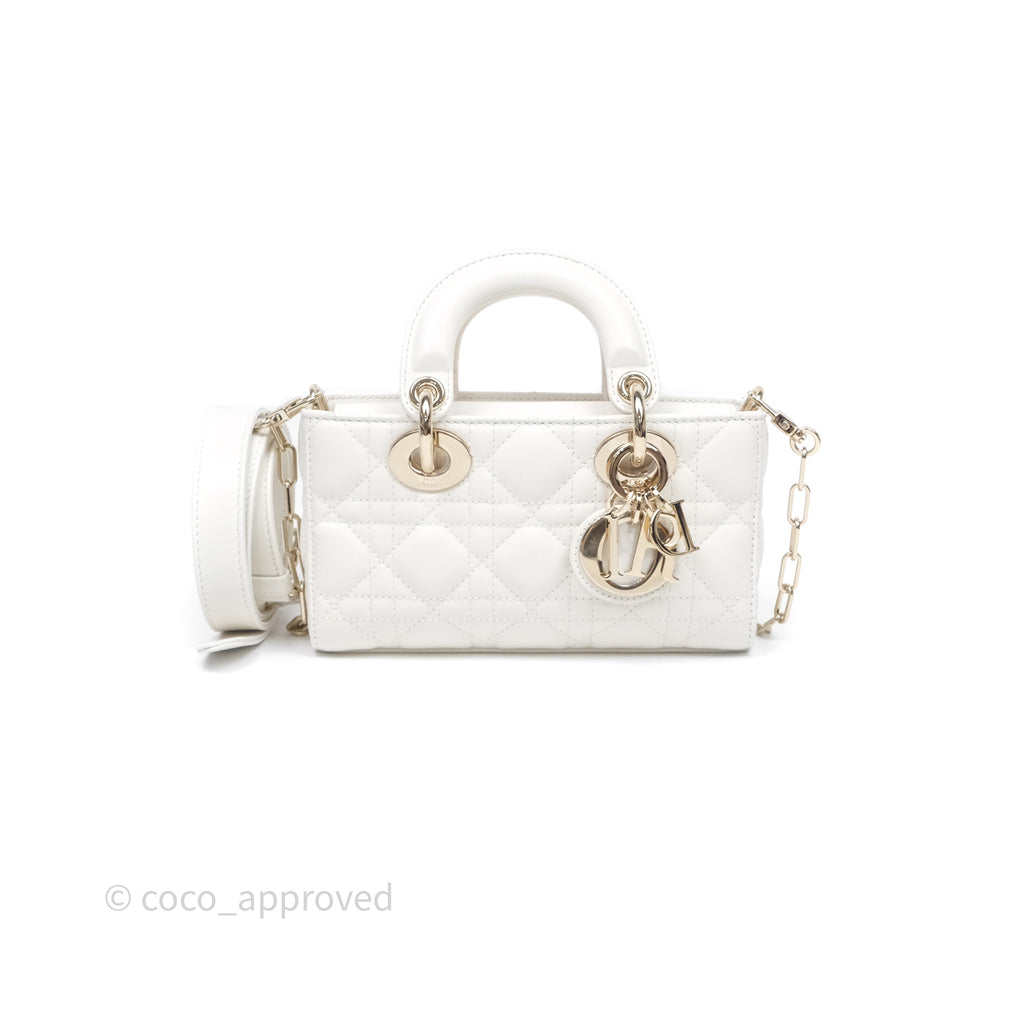 Christian Dior Mini Lady D-Joy White Light Gold Hardware