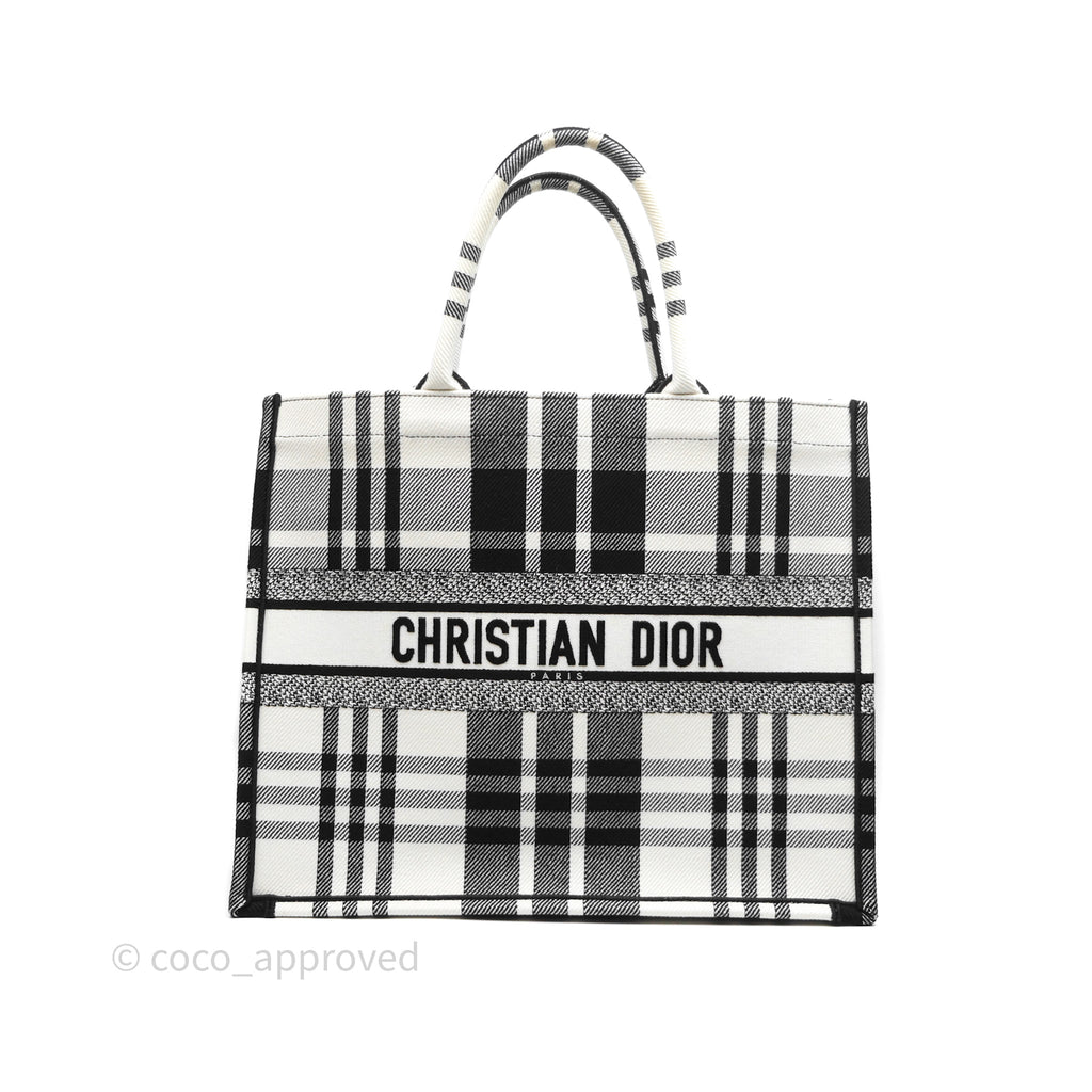 Christian Dior Large Check'n'Dior Book Tote Black/ White Canvas