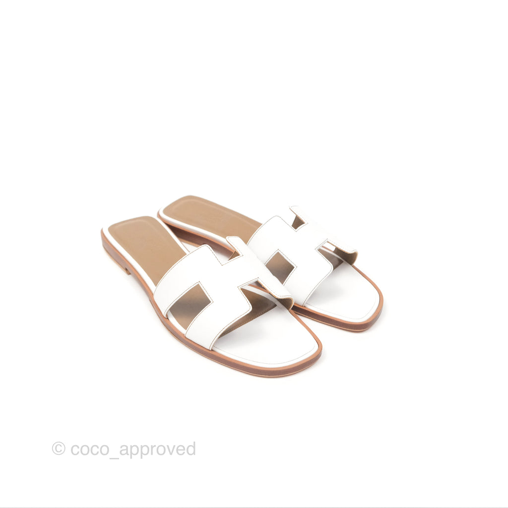 Hermès Oran Sandals in White Size 39