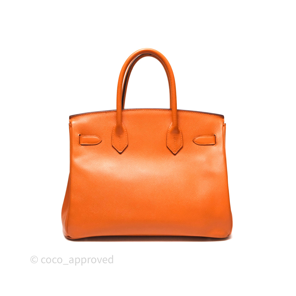 Hermès Birkin 30 Retourne Orange Epsom Palladium Hardware