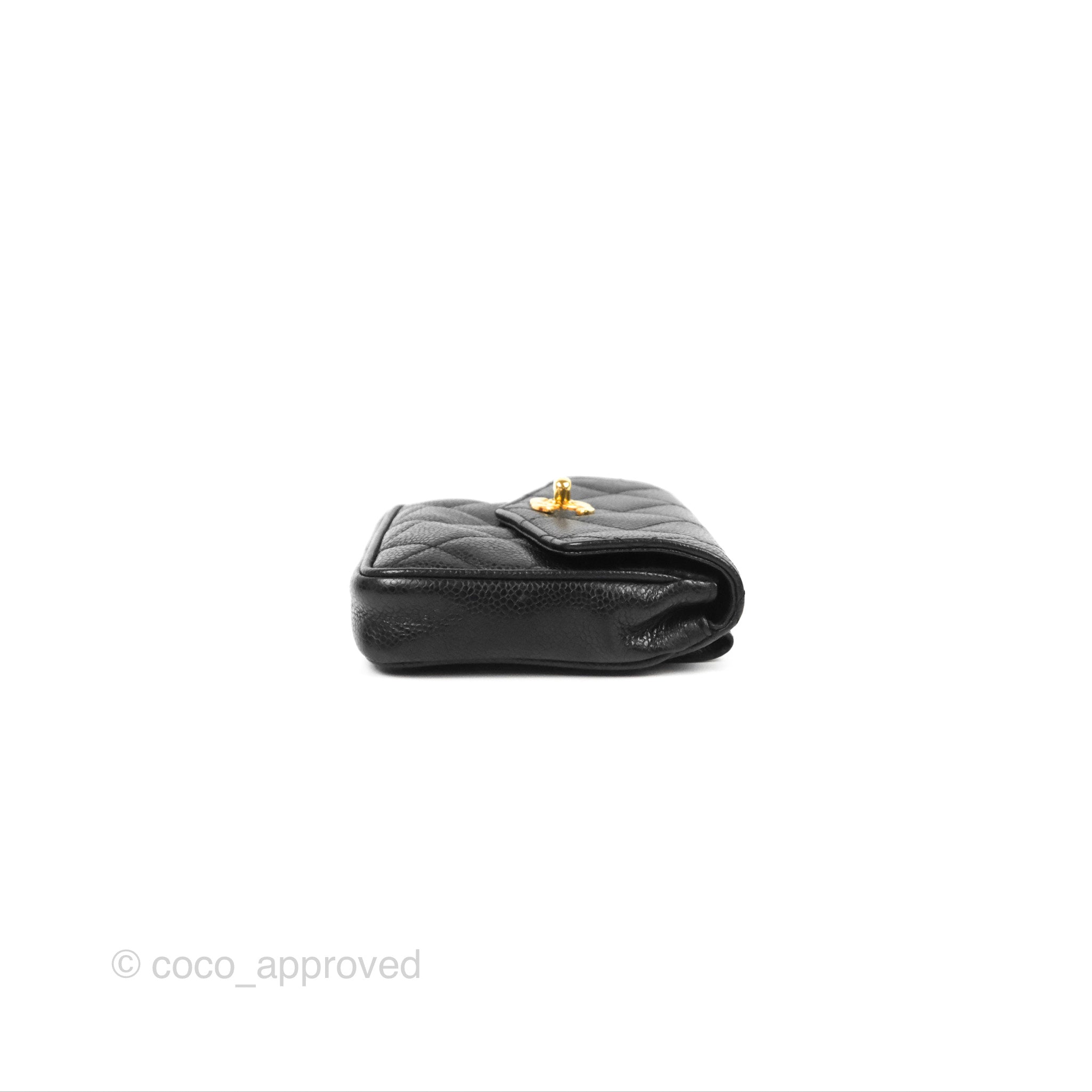 Chanel Vintage Belt Bag Quilted Black Caviar 24K Gold Hardware – Coco  Approved Studio