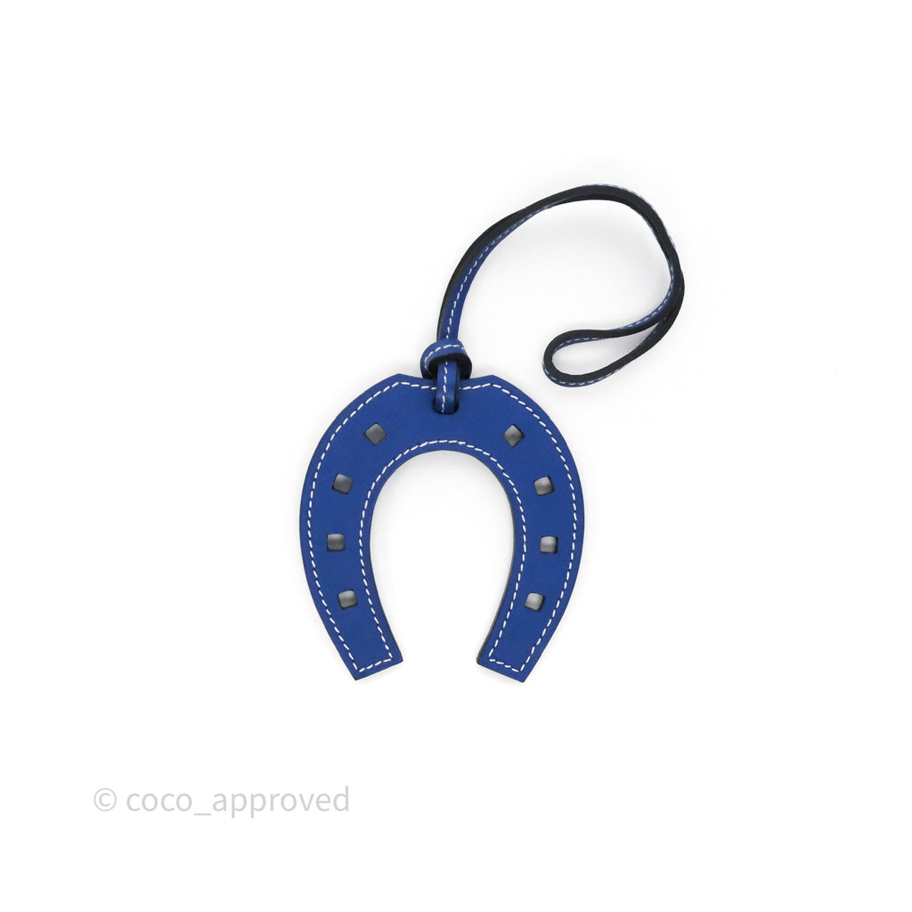 Hermès Paddock Horseshoe Bag Charm 7T Bleu Électrique Swift