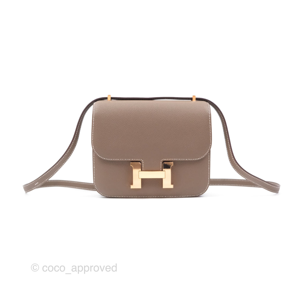 Hermès Constance Mini 18cm Mirror Etoupe 18 Epsom Rose Gold Hardware