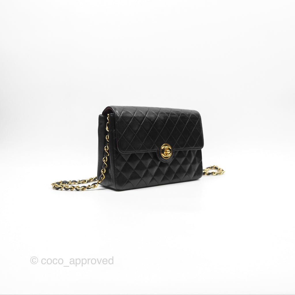 Chanel Vintage Mini Circled CC Flap Bag Black Lambskin 24K Gold Hardware