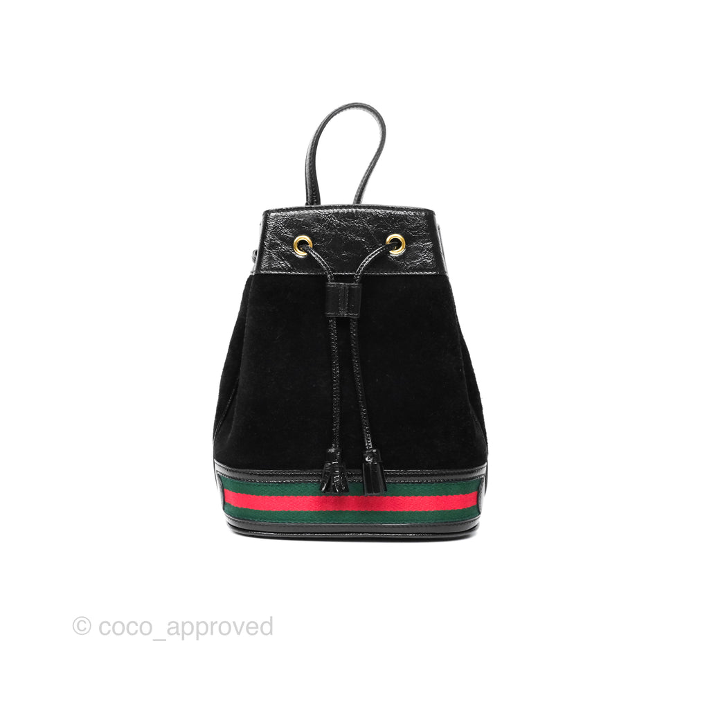 Gucci Small Ophidia Bucket Bag Black Suede