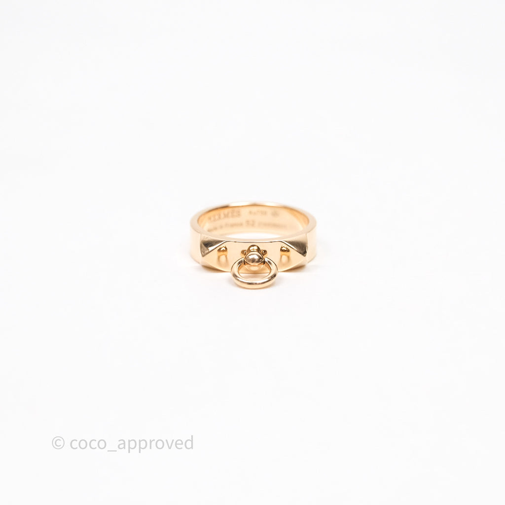 Hermes Collier de Chien Ring PM Rose Gold Size 52