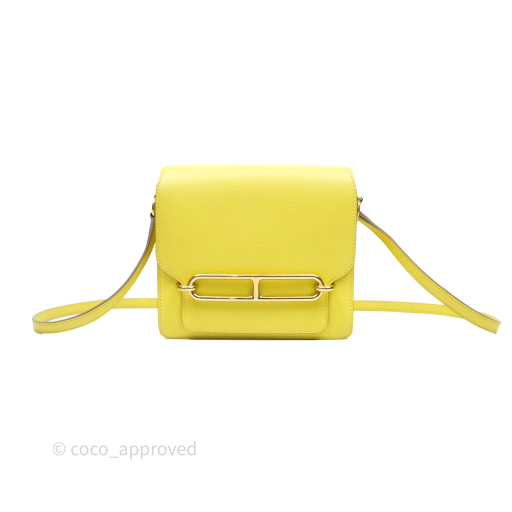 Hermès Roulis Mini 18 Lime 9R Evercolor Gold Hardware