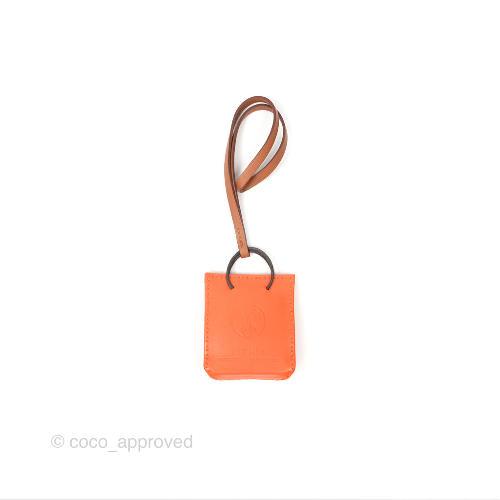 Hermès Orange Shopping Bag Charm