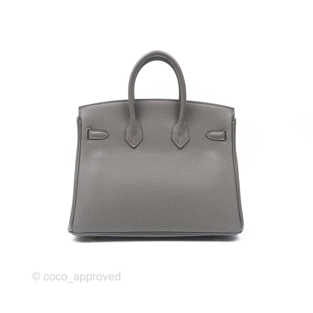 Hermes Birkin 25 Retourne Gris Meyer 0L Togo Gold Hardware