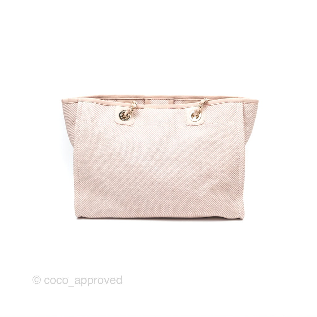 Chanel Medium Deauville Pink Canvas Gold Hardware