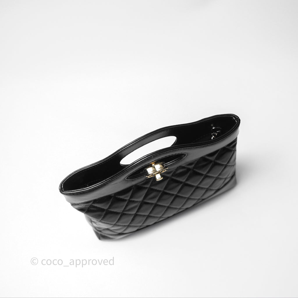 Chanel 31 Mini Black Shiny Lambskin Gold Hardware