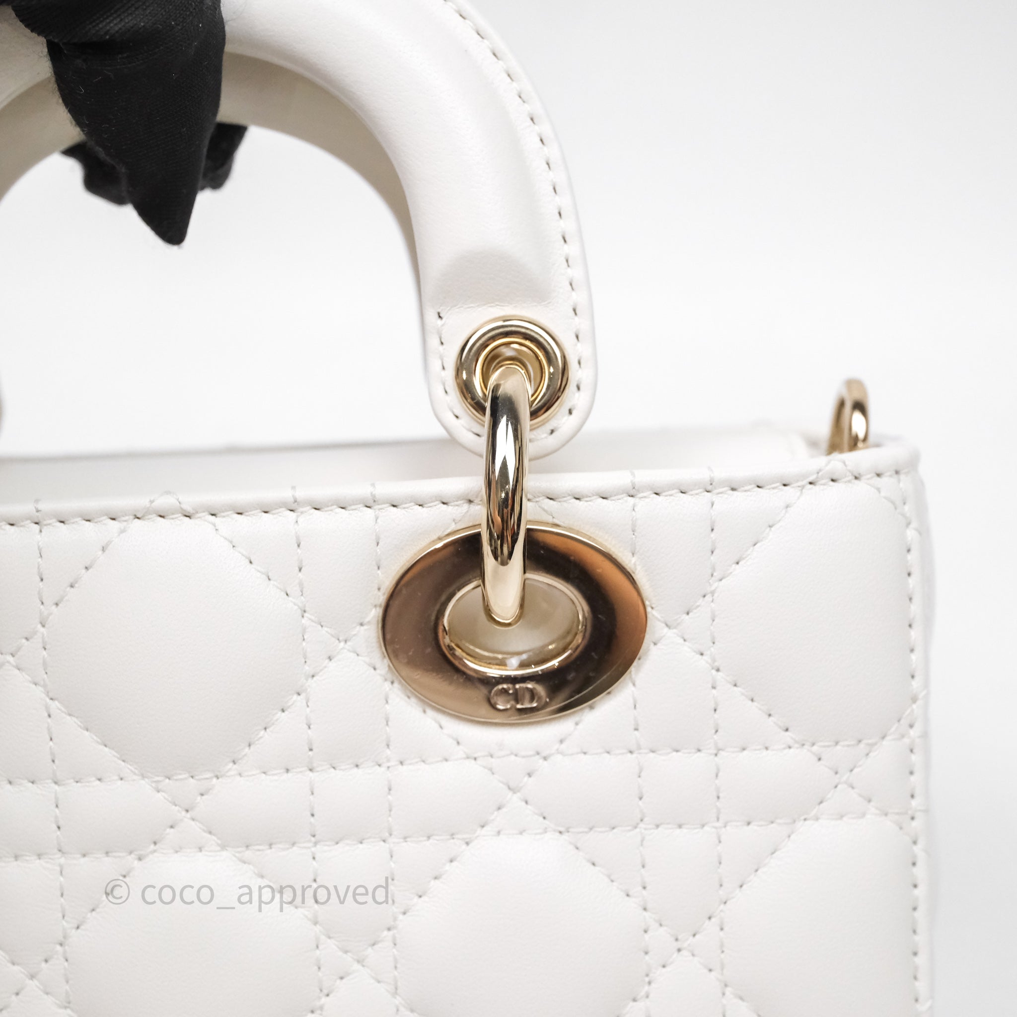 Christian Dior Mini Lady D-Joy White Light Gold Hardware – Coco
