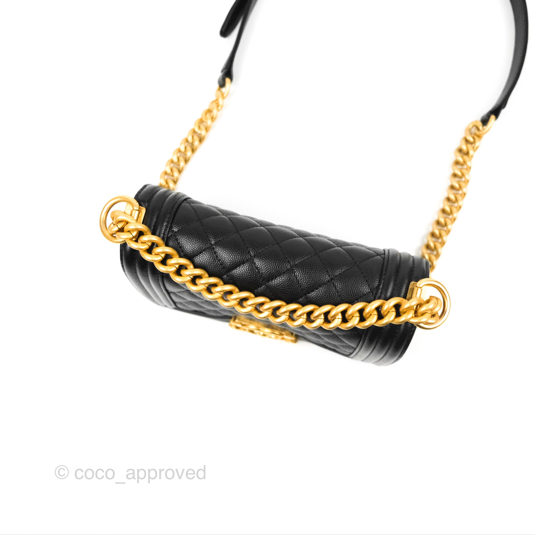 Chanel Small Boy Black Caviar Gold Hardware – Coco Approved Studio