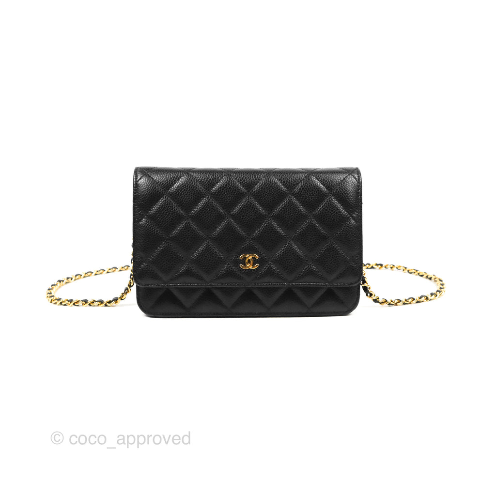 Chanel Classic Quilted WOC Black Caviar Gold Hardware