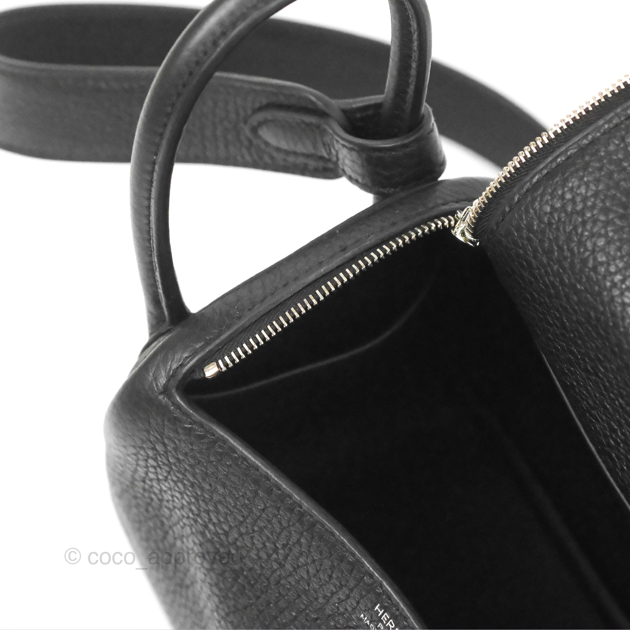 Hermès Lindy 30cm Clemence Noir Black 89 Palladium Hardware – SukiLux