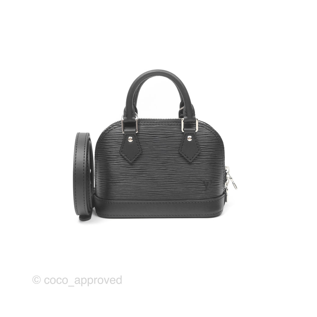 Louis Vuitton Alma Nano Black Silver Hardware