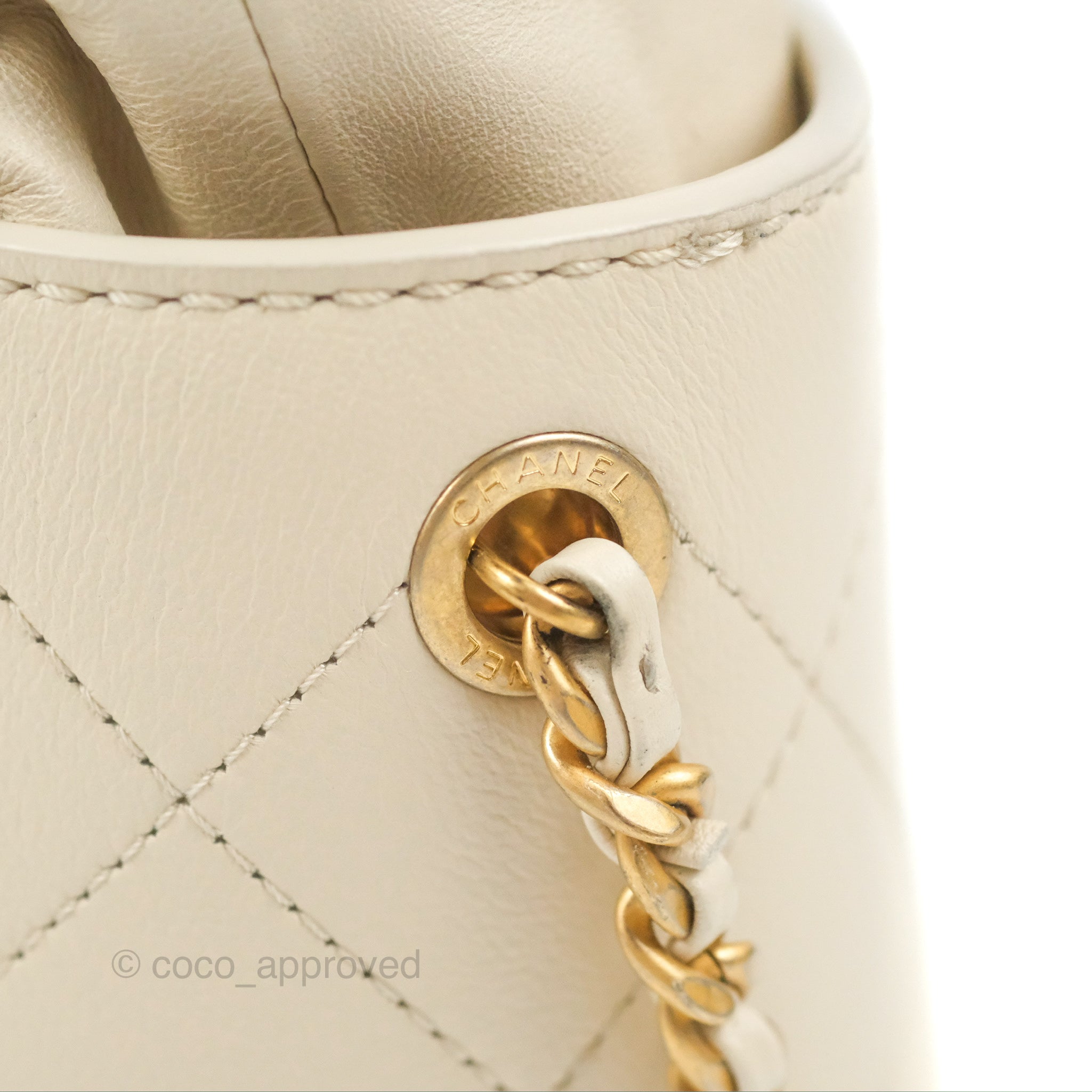 Chanel Gold Lambskin Leather Coco Pleats Small Drawstring Bucket Bag -  Yoogi's Closet