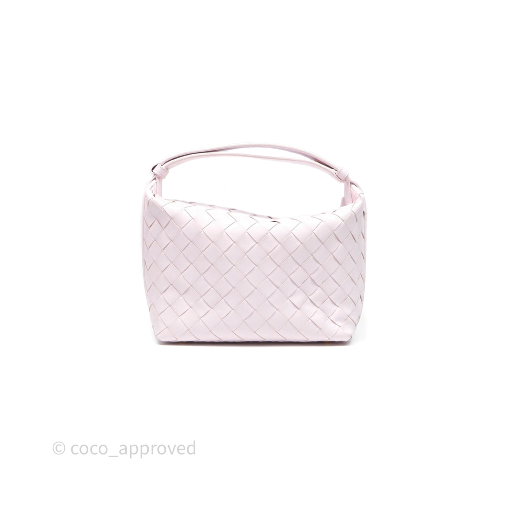 Bottega Veneta Wallace Pink Intrecciato Gold Hardware