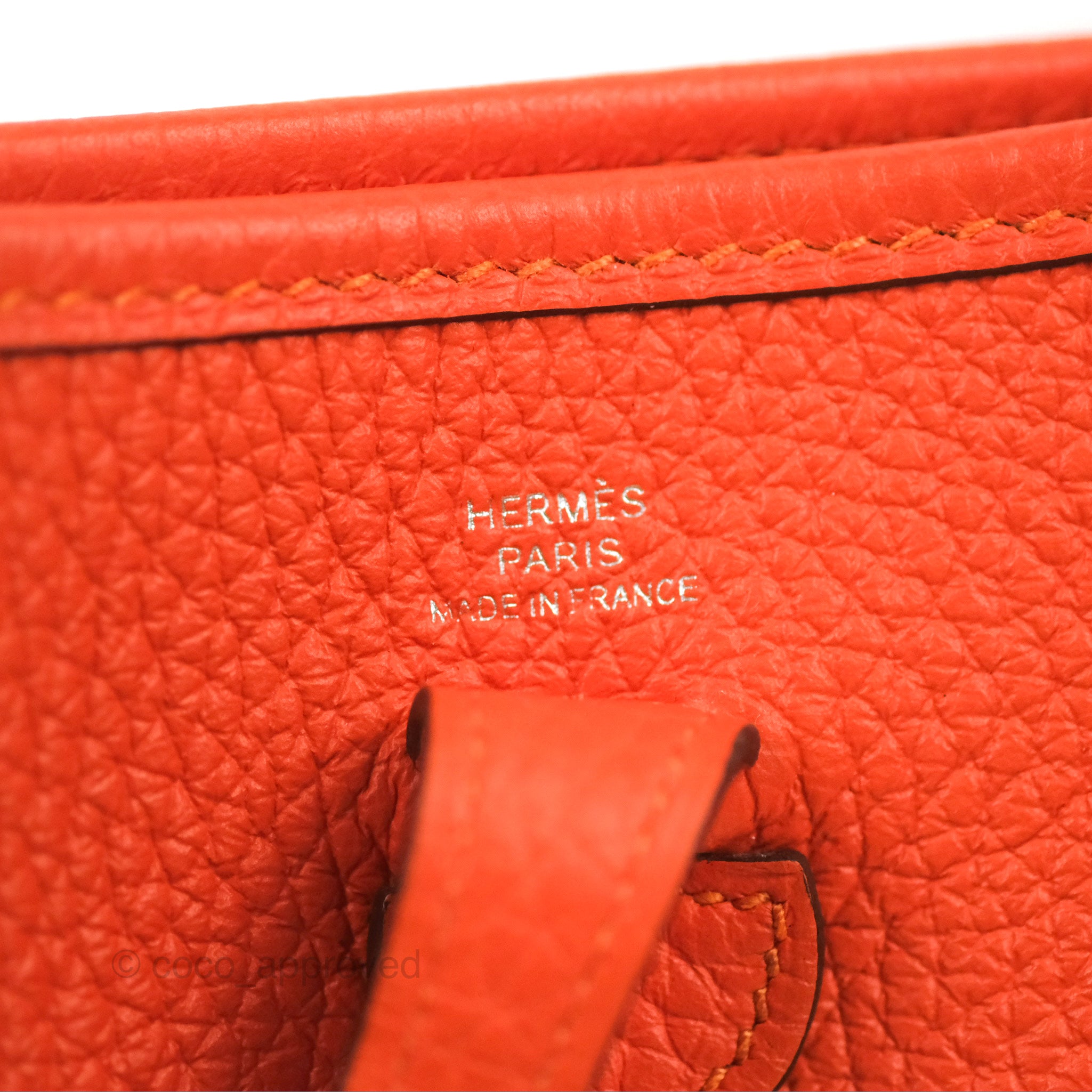 Hermès Mini Evelyne 16 In Orange Taurillon Clemence With Palladium Hardware  in Red