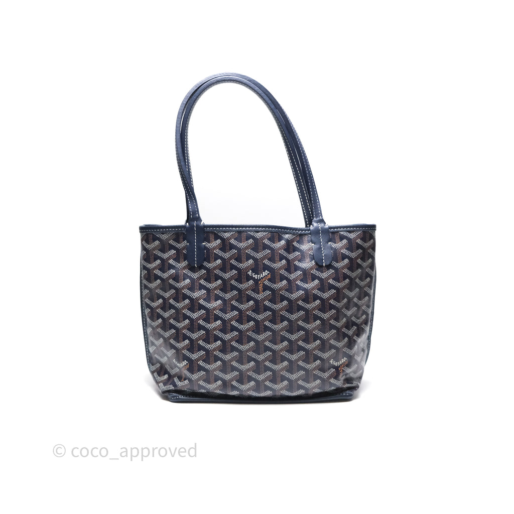 Goyard Anjou Mini Bag Goyardine Canvas Navy