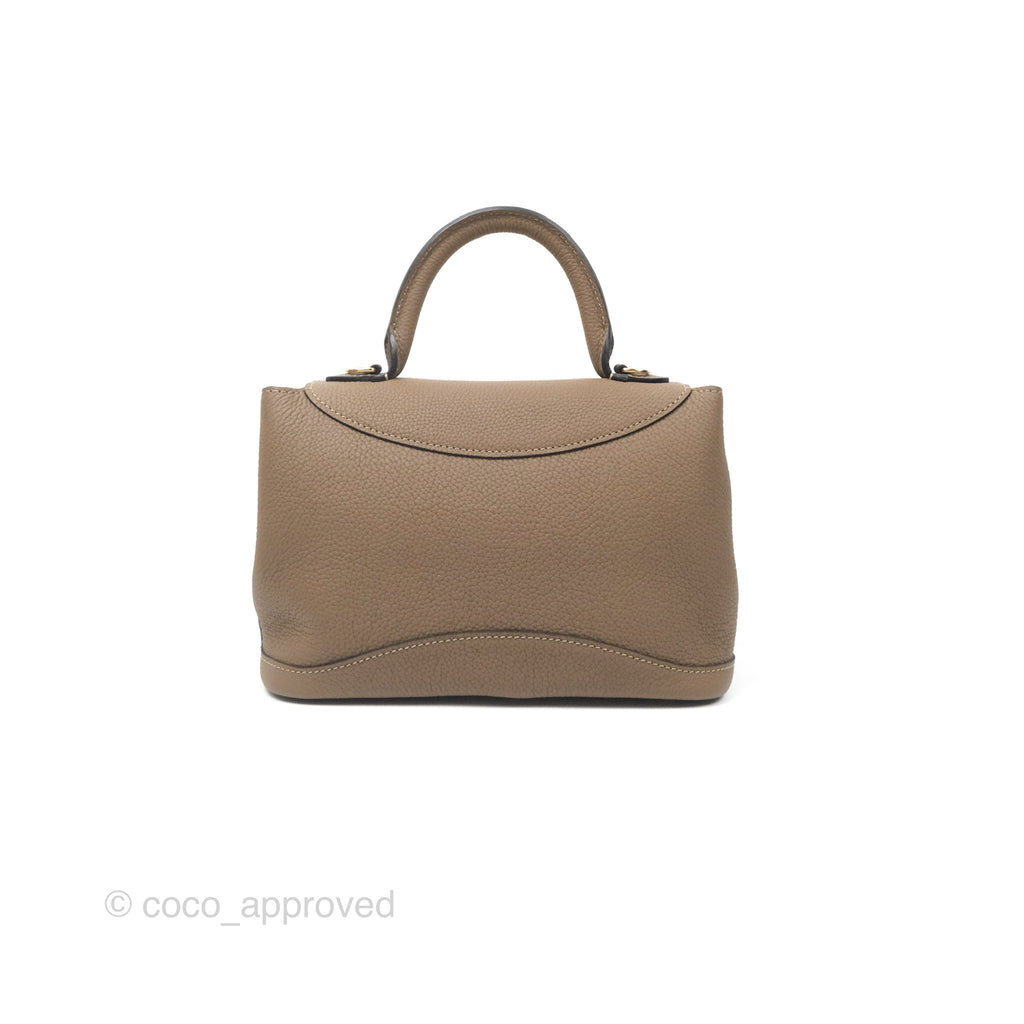 Moynat Gaby BB Taupe Calfskin Gold Hardware