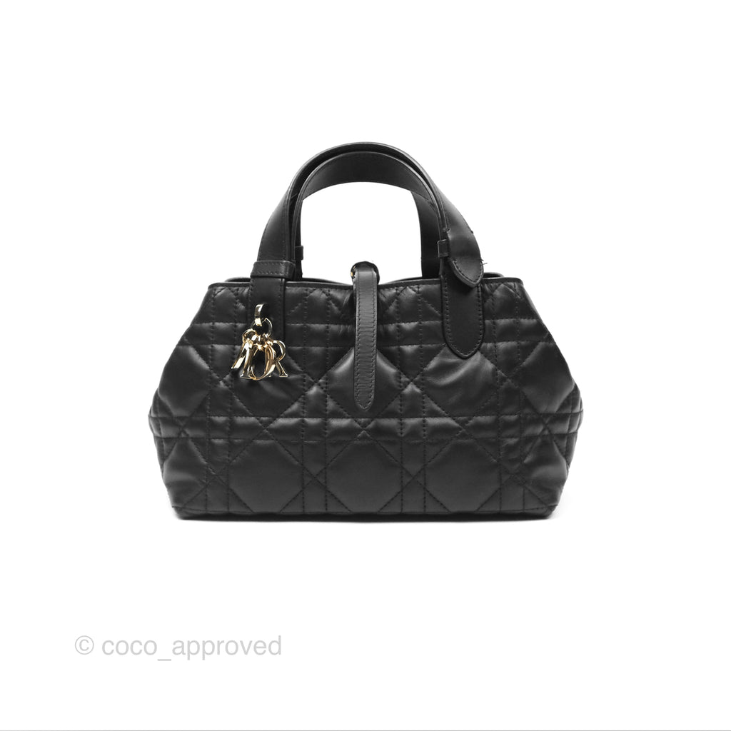 Christian Dior Small Dior Toujours Bag Black Macrocannage Calfskin