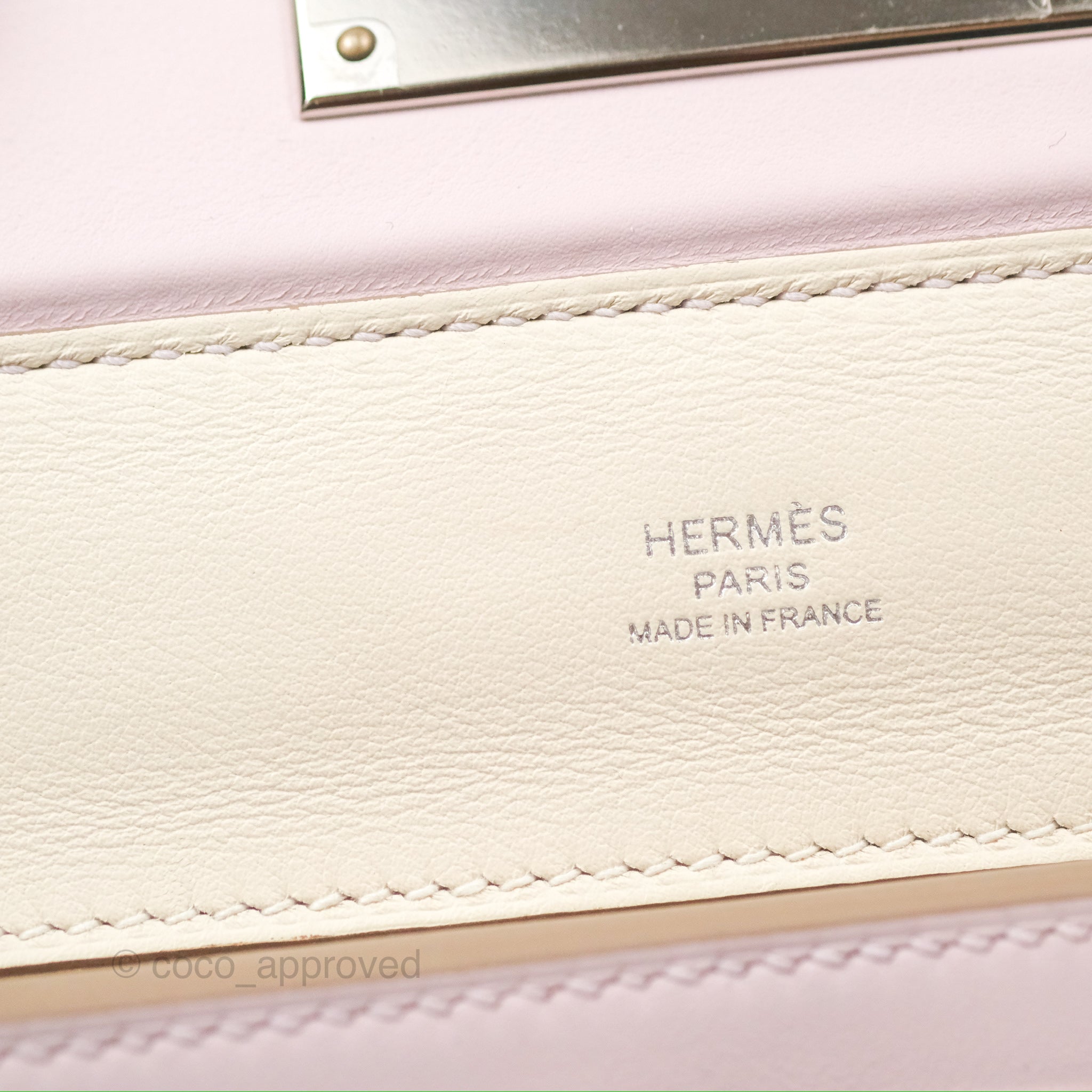 Hermès 24/24 21 Mini Mauve Pale Evercolor/Swift Palladium Hardware