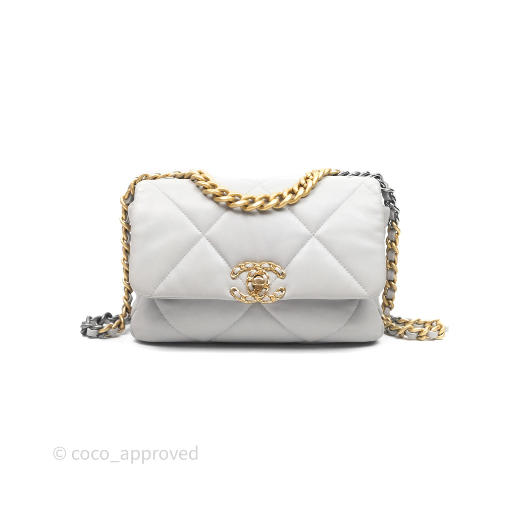 Chanel 19 Small Light Grey Mixed Hardware