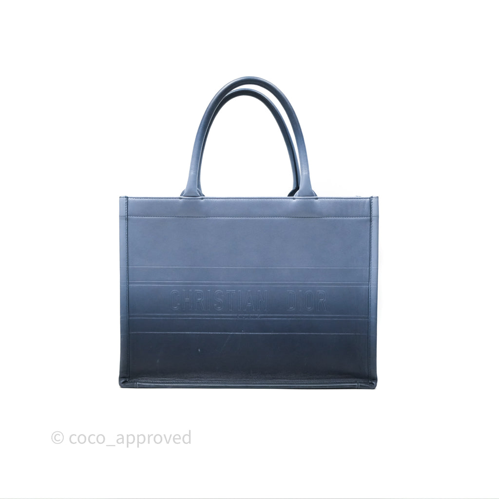 Christian Dior Medium Book Tote Blue Calfskin