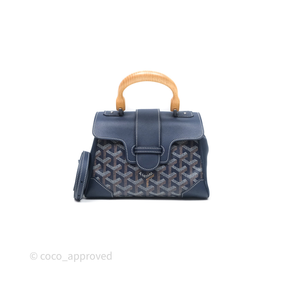 Goyard Saïgon Mini Bag Navy Goyardine Canvas/ Chevroches Calfskin