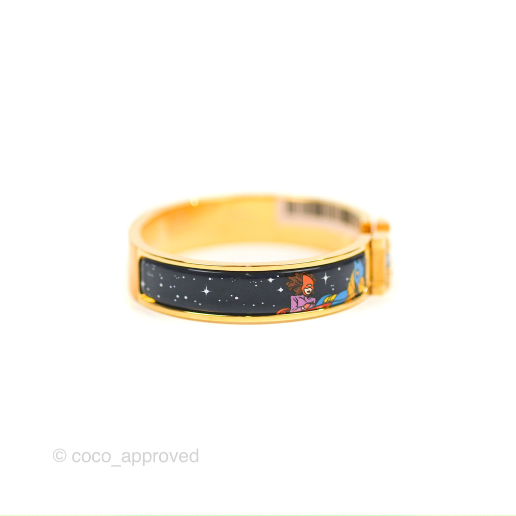 Hermès Clic H Space Derby Bracelet Indigo Multicolore Gold Hardware PM