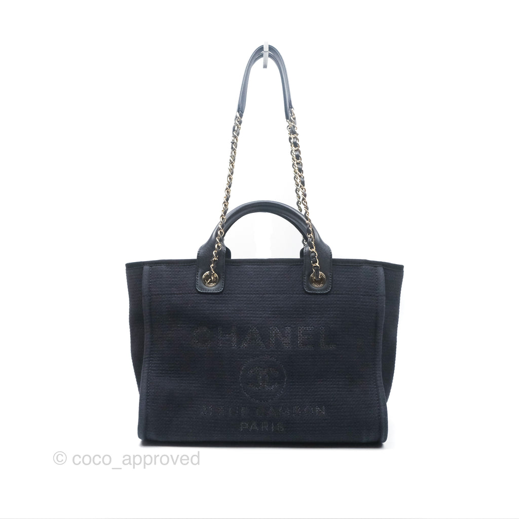 Chanel New Small Deauville Navy Canvas