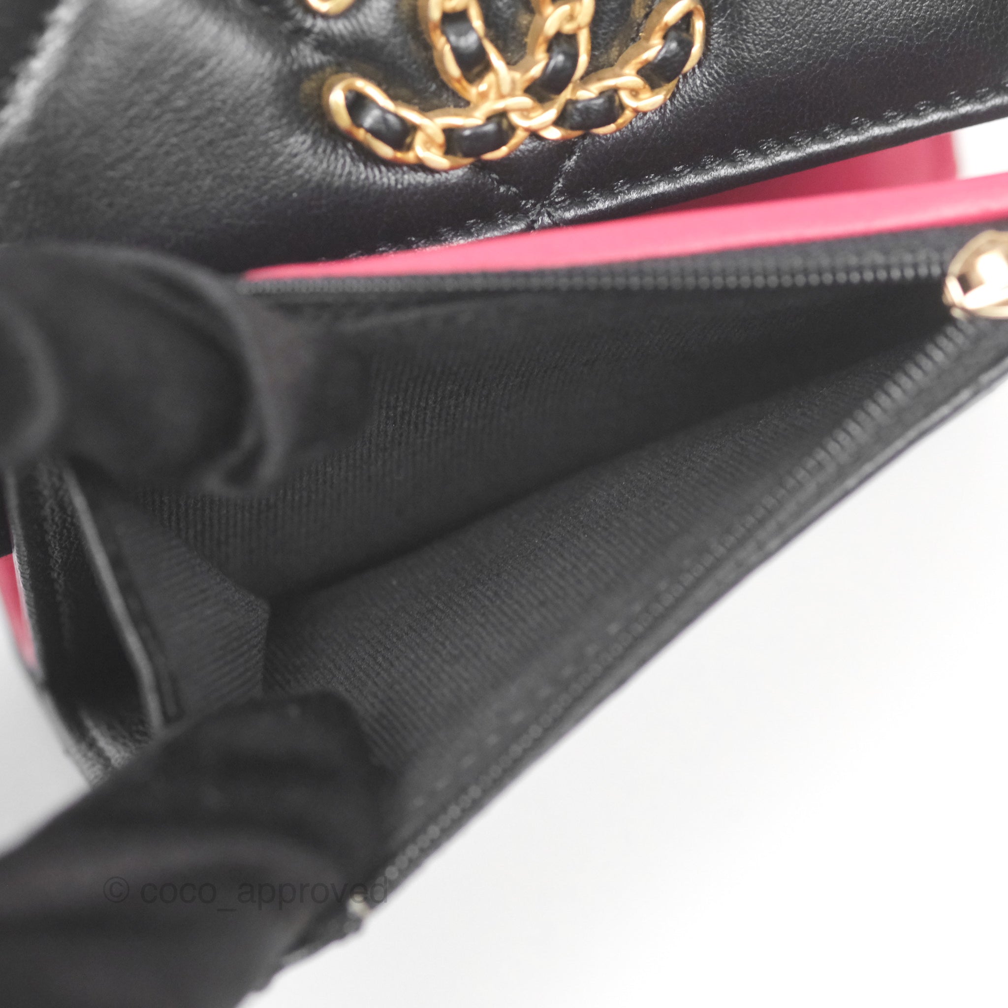 Chanel 19 Short Flap Wallet Black Lambskin – Coco Approved Studio
