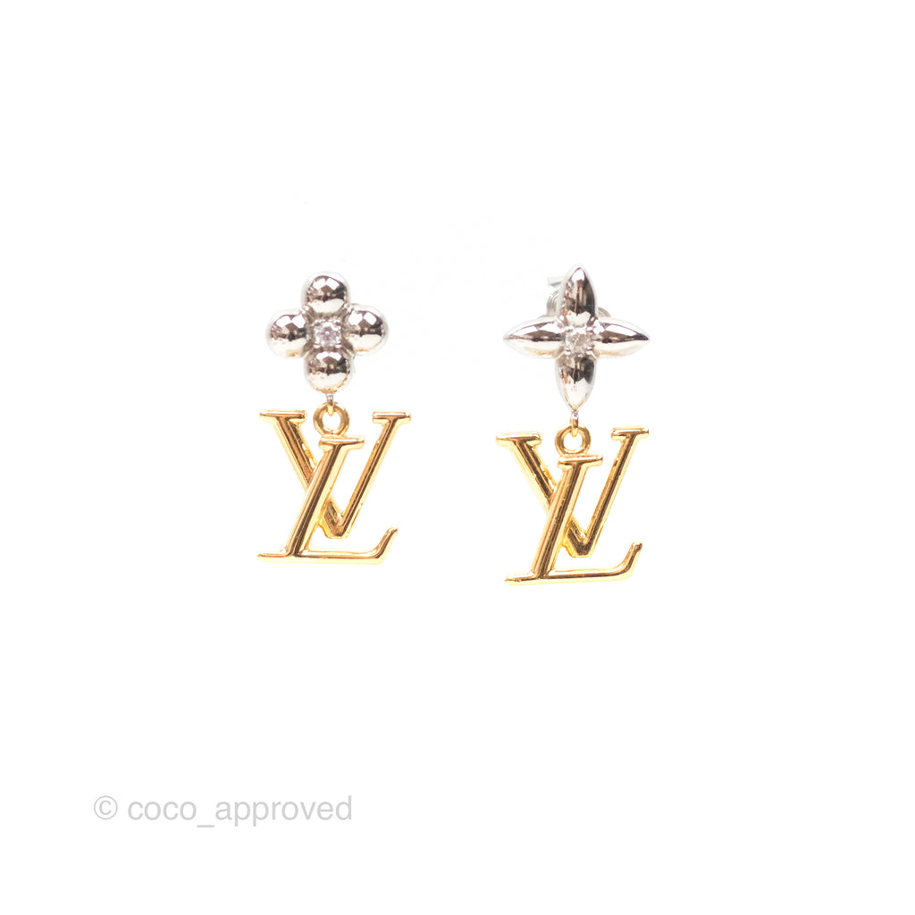 Louis Vuitton LV Iconic Flower Earrings Steel & Brass