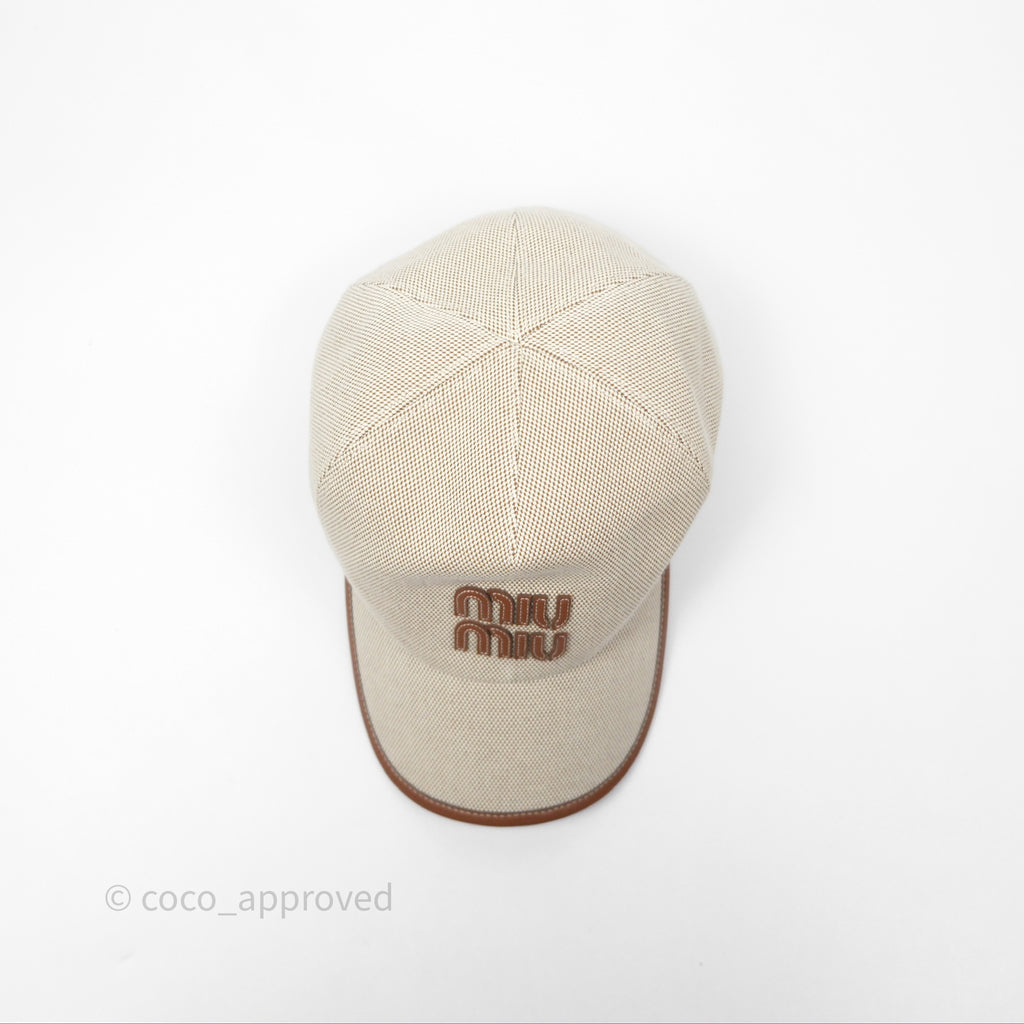 Miu Miu Baseball Hat Canvas Beige/ Brandy