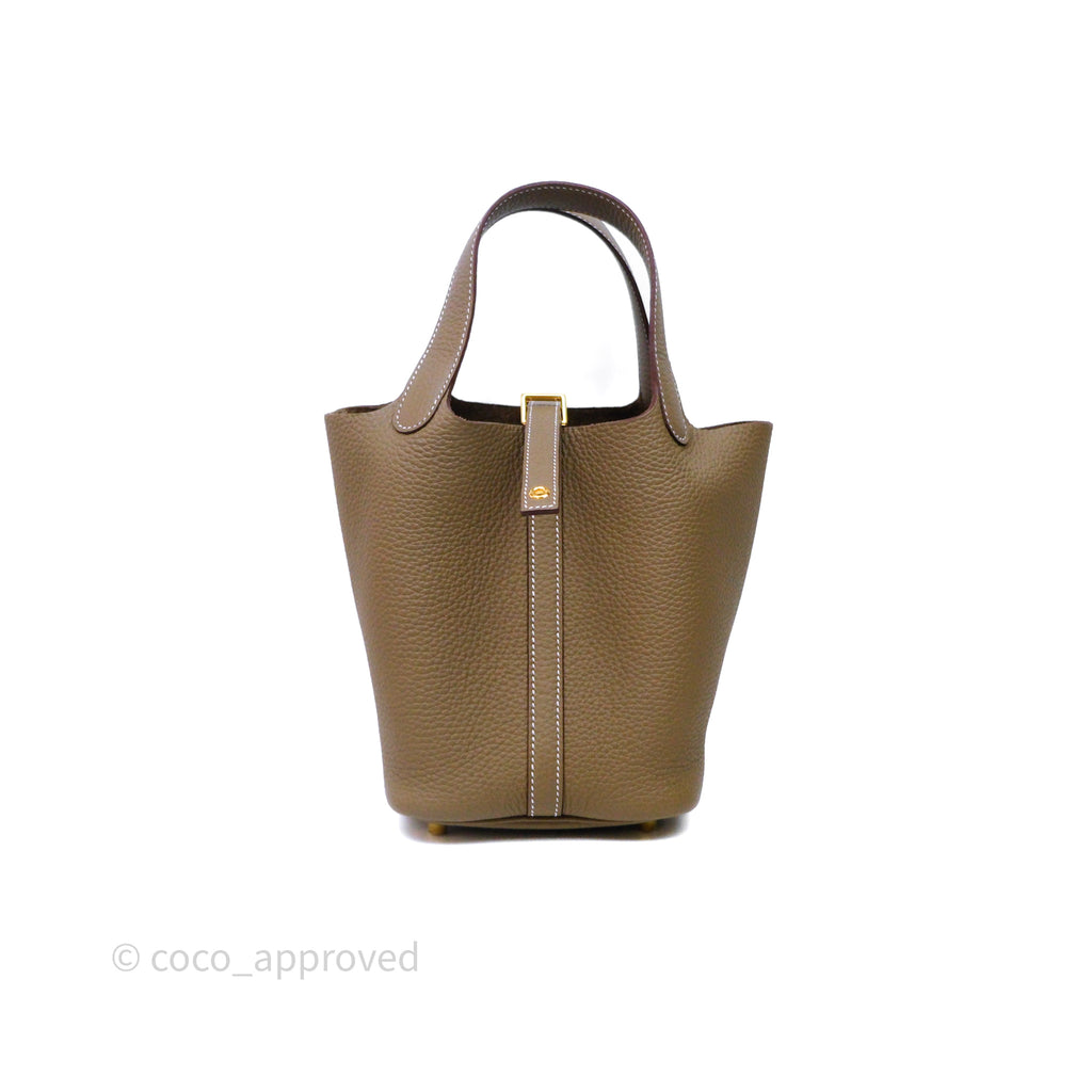 Hermès Picotin Lock 18 Etoupe Clemence Gold Hardware