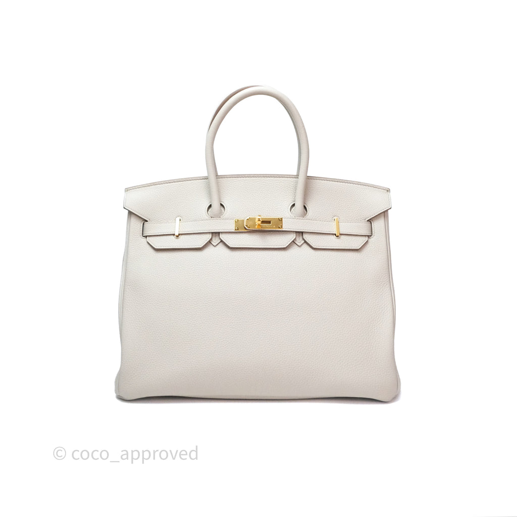 Hermès Retourne Birkin 35 Beton Togo Gold Hardware