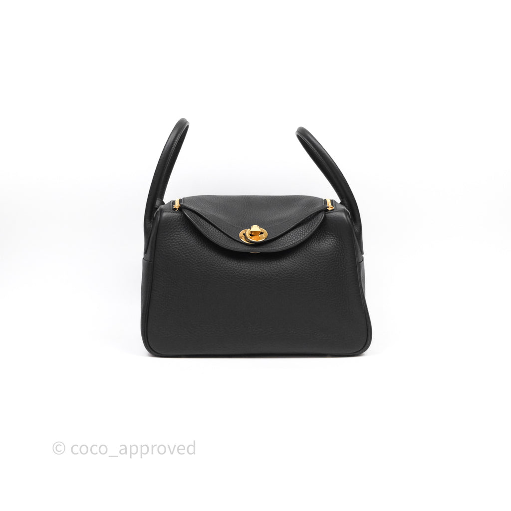 Hermes Lindy 26 Clemence Noir 89 Gold Hardware