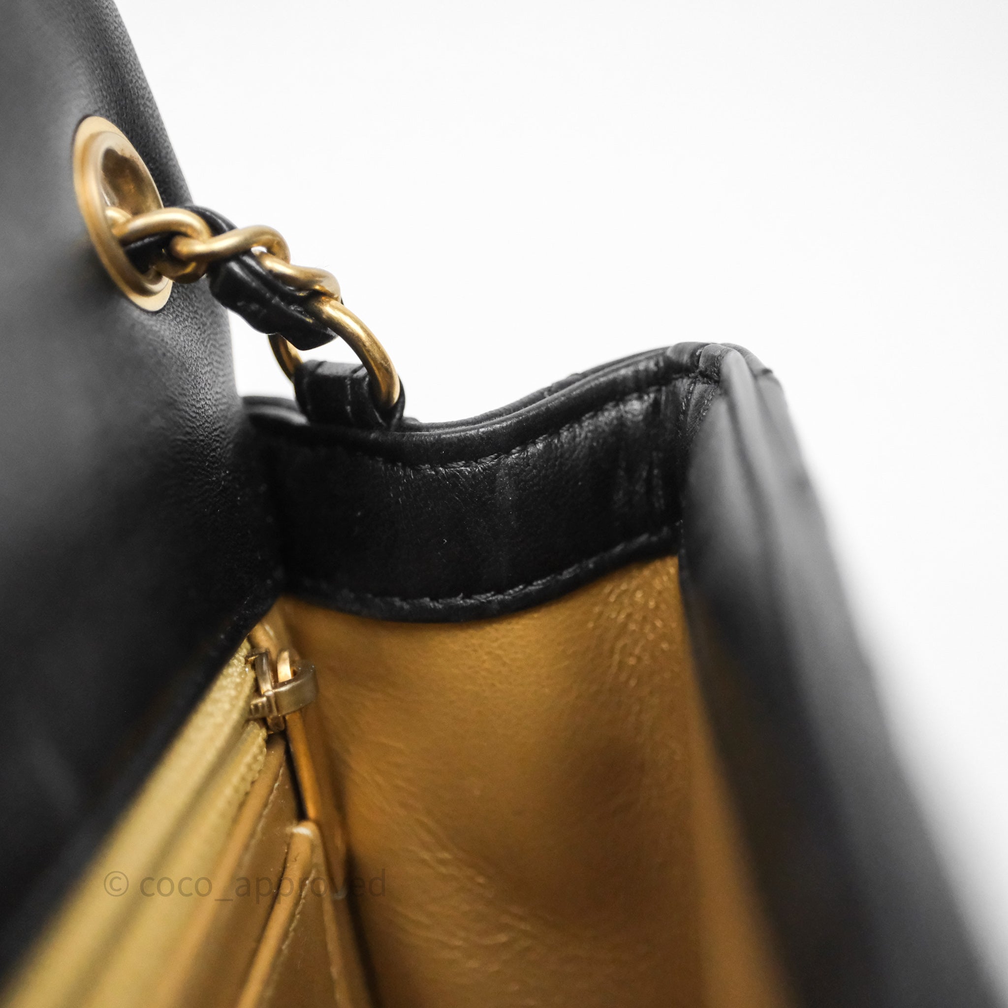 Chanel Mini Rectangular Pearl Crush Quilted Black Lambskin Aged