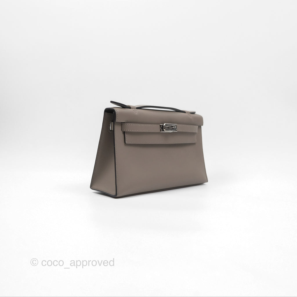 Hermès Kelly Pochette Clutch HSS Gris Asphalte M8/ Noir 89 Palladium Hardware