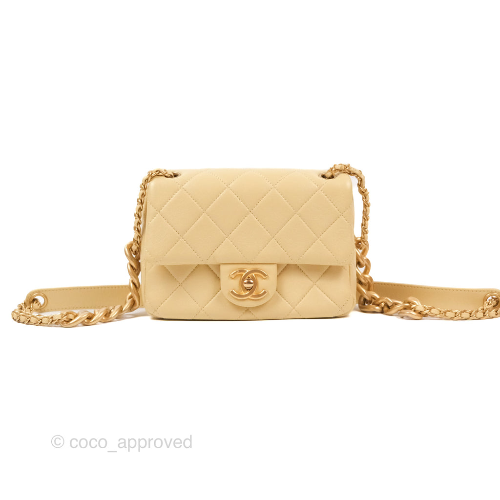 Chanel Mini Flap Bag With Pearl And Woven Chain CC Logo Black Lambskin –  Coco Approved Studio