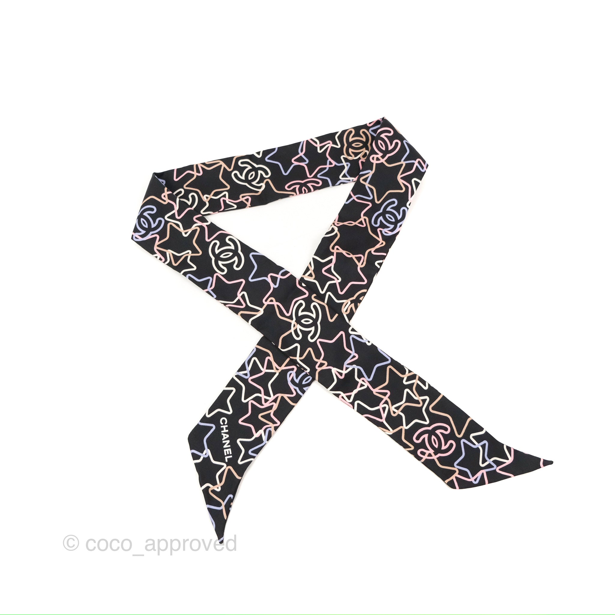Chanel Star CC Silk Twilly Black – Coco Approved Studio