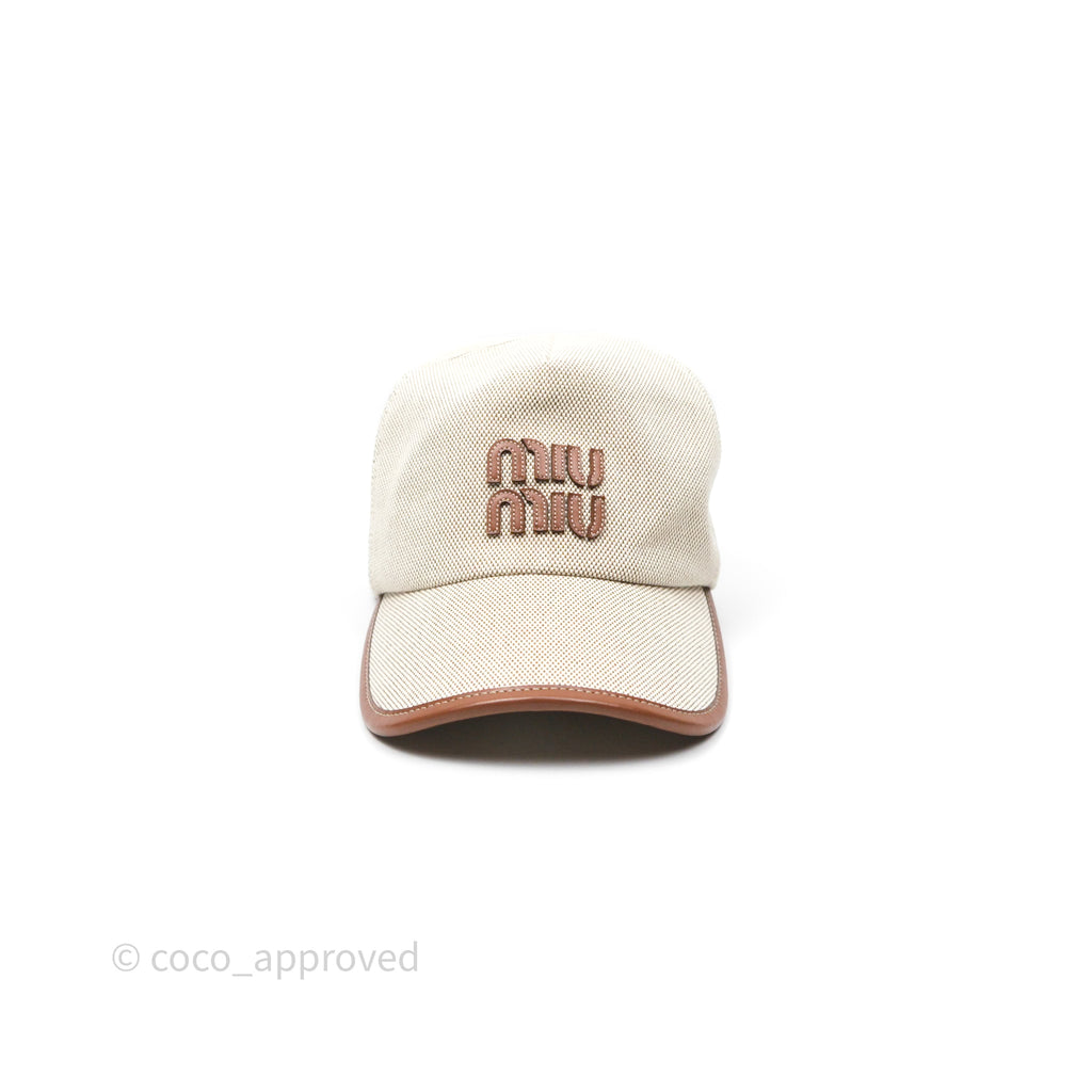 Miu Miu Baseball Hat Canvas Beige/ Brandy