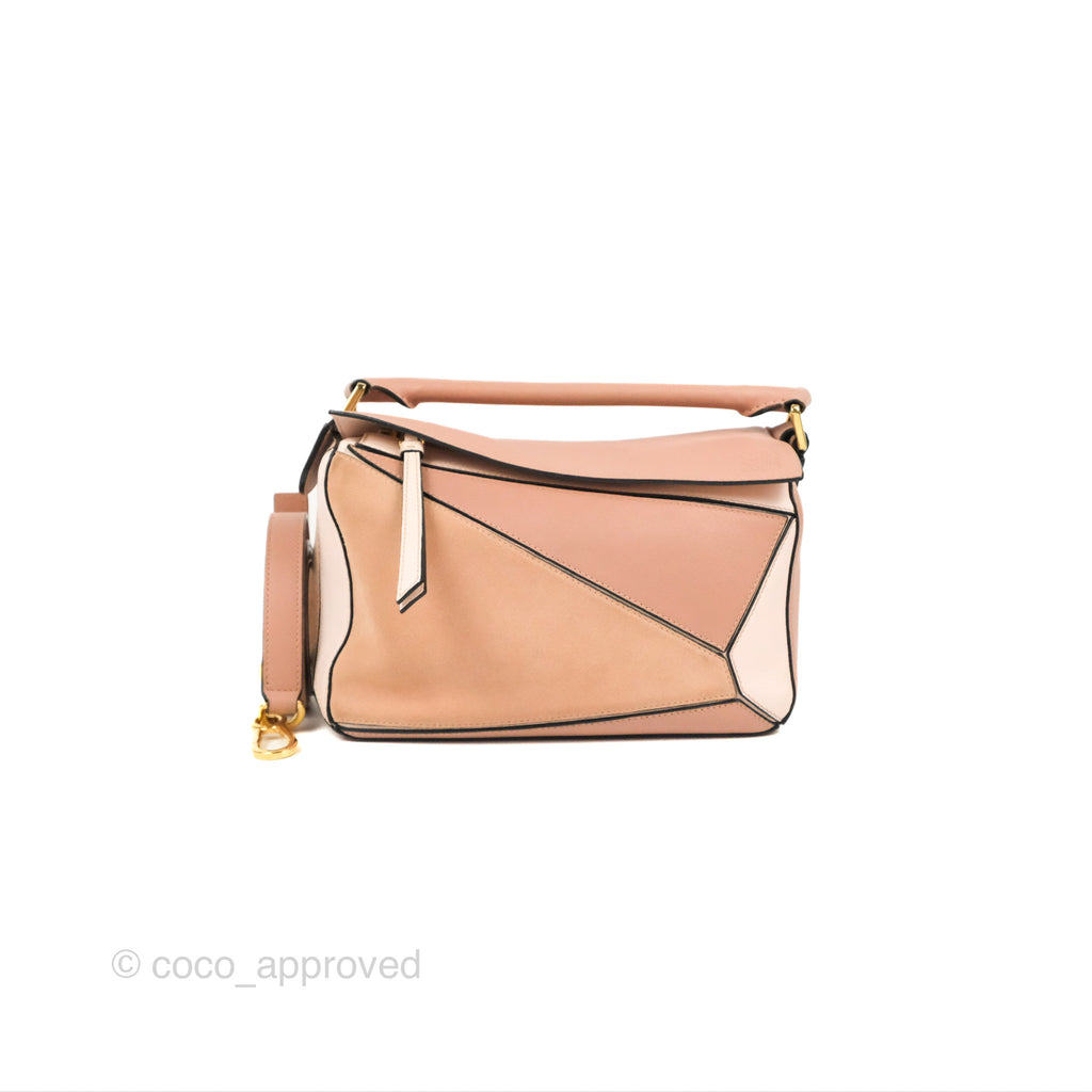 Loewe Small Puzzle Bag Blush Suede Calfskin