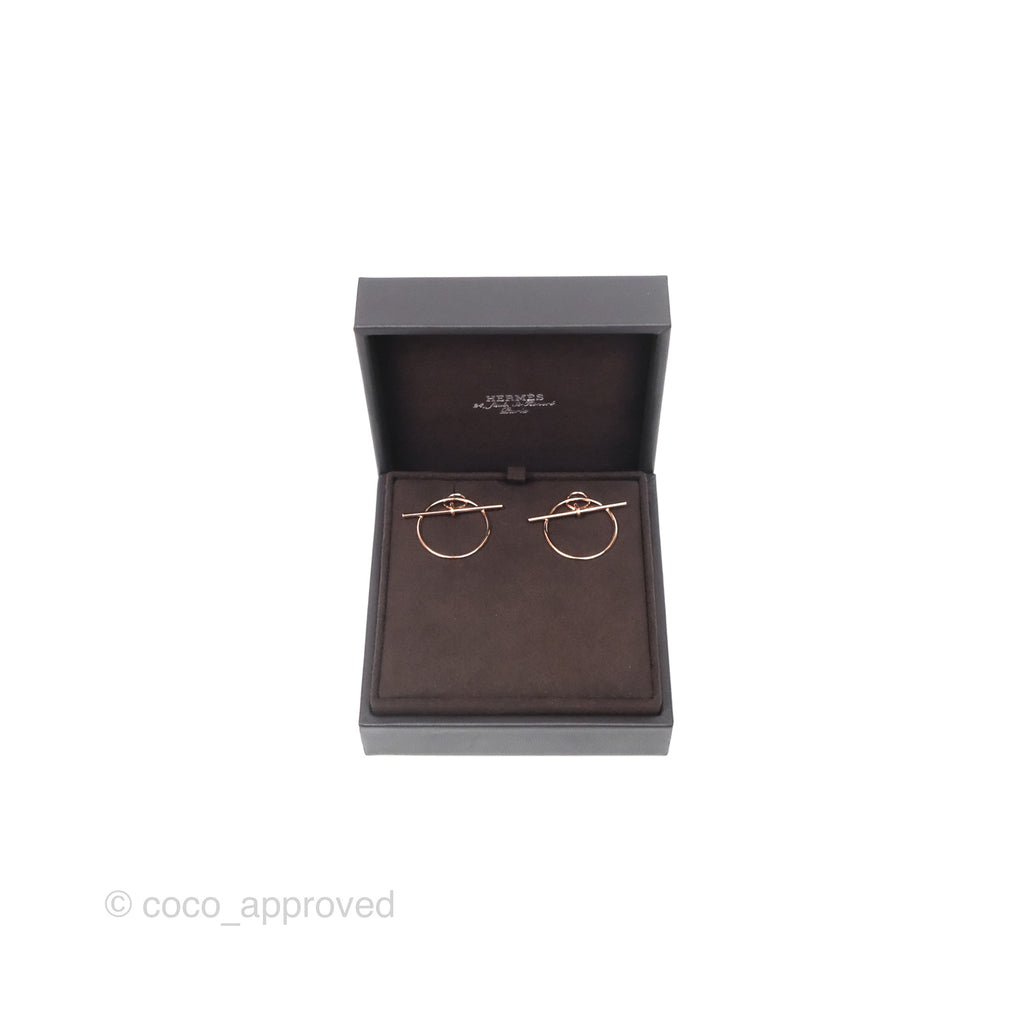 Hermès Loop Earrings Small Model Rose Gold