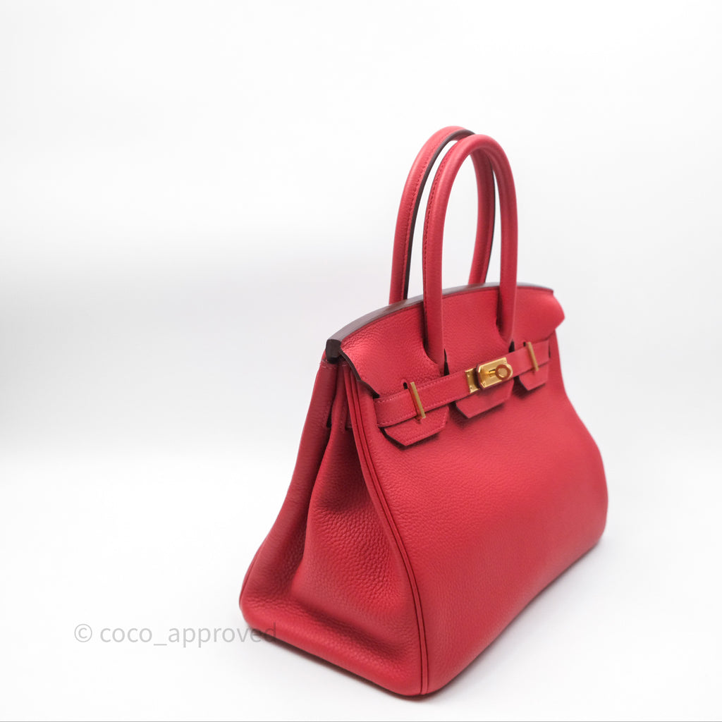 Hermès Birkin 30 Retourne Geranium D5 Togo Gold Hardware