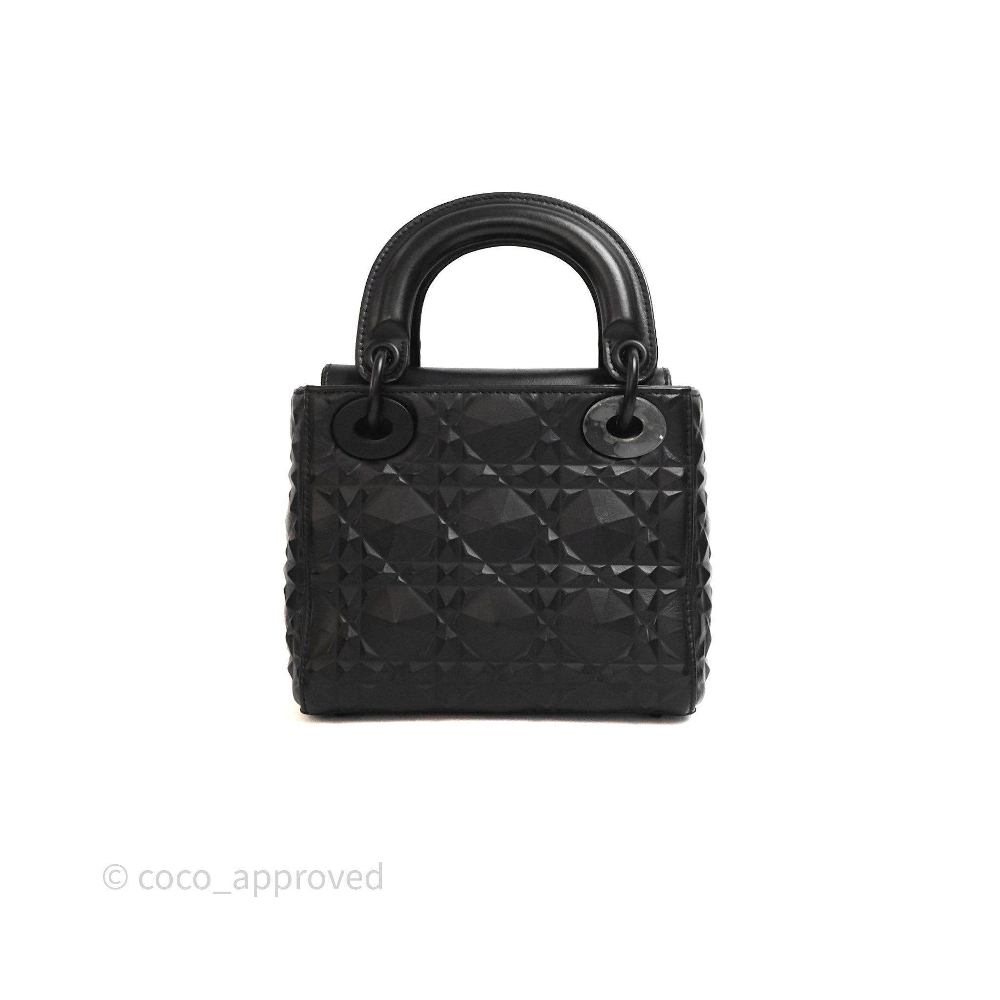【ヴィンテージ】Rank:S☆Dior Black Lady Small Glazed バック Dior - Mini Lady Dior - Black Fabric Diamonte SHW - Pre